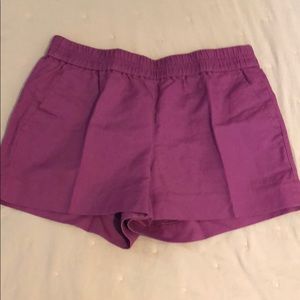 Purple (Magenta) J.Crew Linen Shorts
